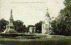 Soldiers' Monument and the Town Hall